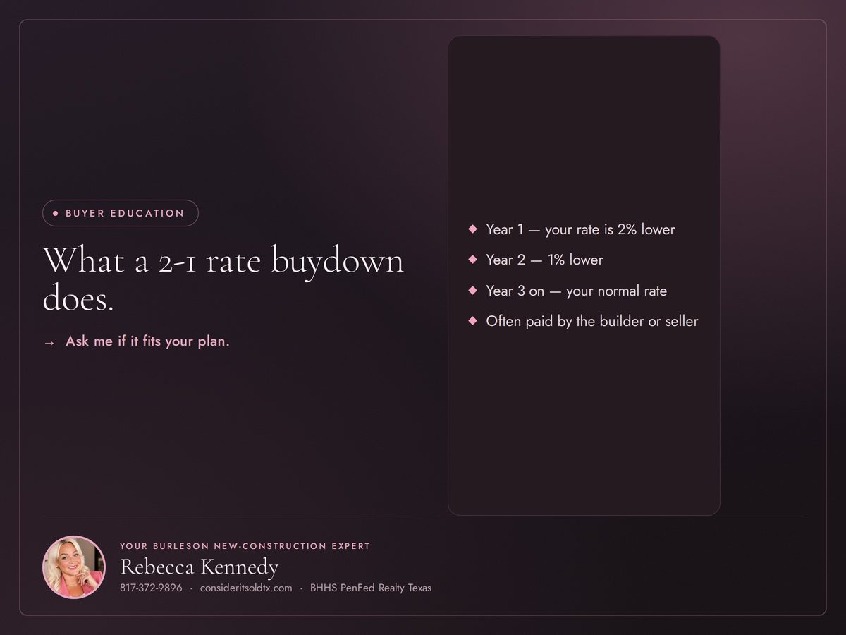 How a builder rate buydown lowers your mortgage payment